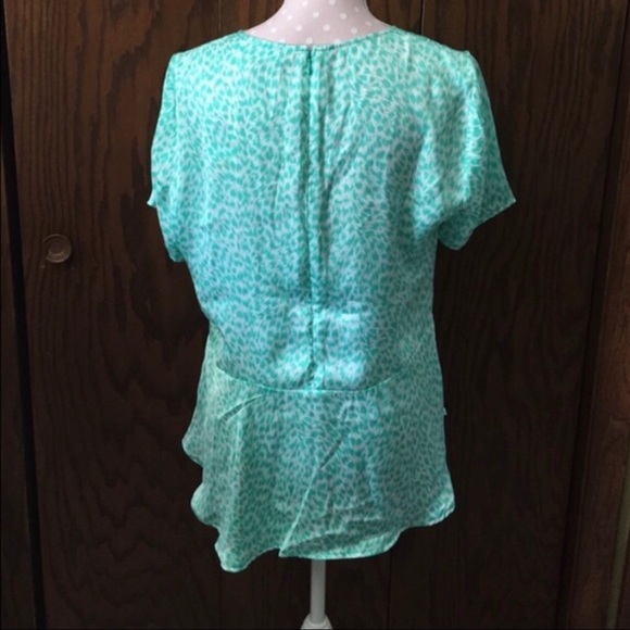 Michael Micael Kors Abstract Jaguar Peplum Top L - Picture 3 of 4